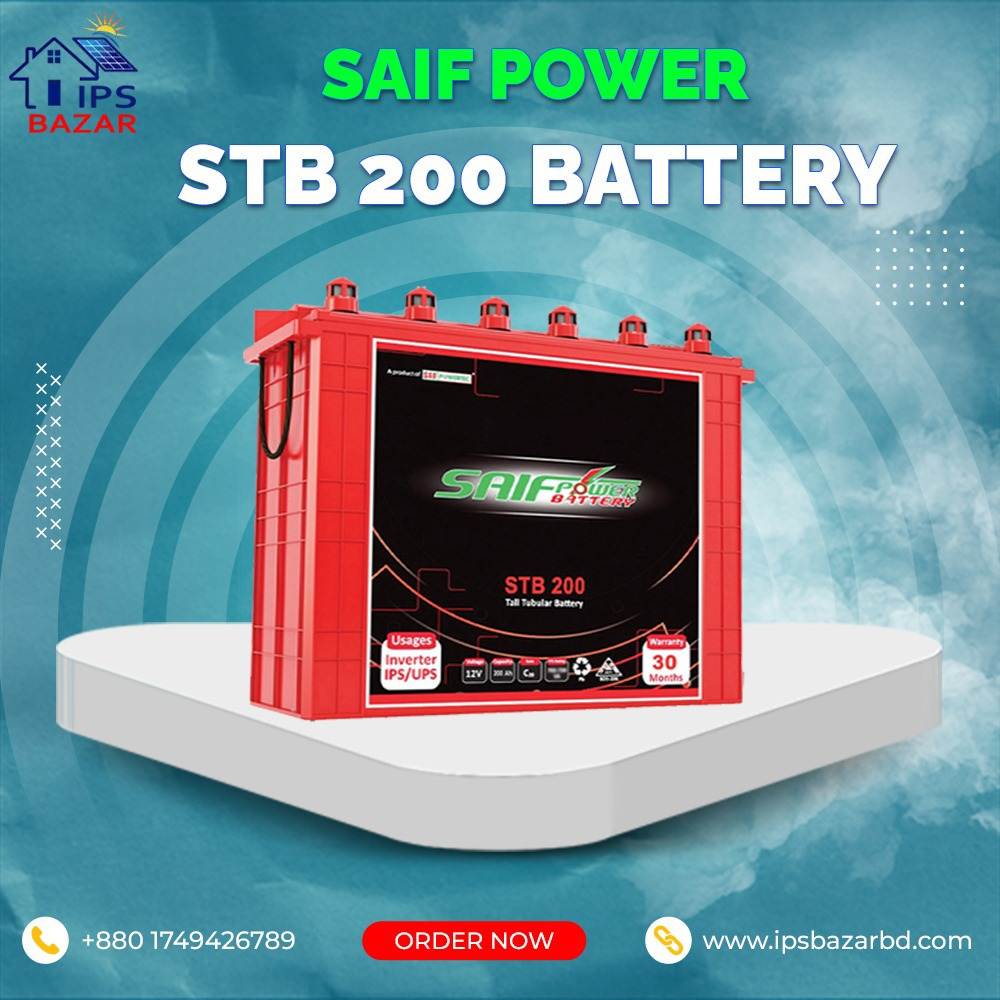 Saif Power STB 200 Tall Tubular 12V Battery